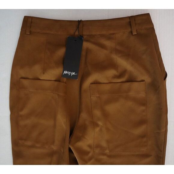 Nasty Gal Women's Sz 0 Camel Brown Tailored High Waisted Flared Dress Pants - Picture 7 of 9
